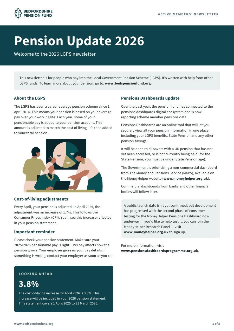 Newsletter, Bedfordshire Pension Fund